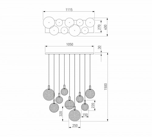 Каскадная люстра Eurosvet Gemini 90353/9 хром a069039 Каскадная люстра Eurosvet Gemini 90353/9 хром a069039
