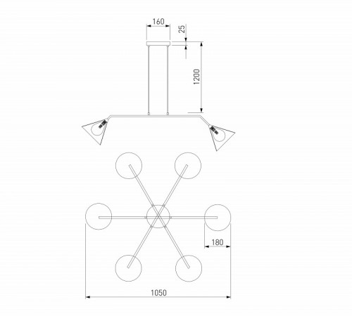Подвесная люстра Eurosvet Enigma 70161/6 черный Smart a069046