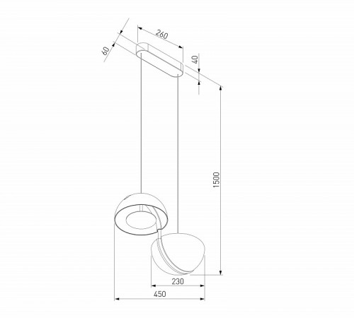 Подвесной светильник Eurosvet Emisfero 50083/2 LED золото a069299