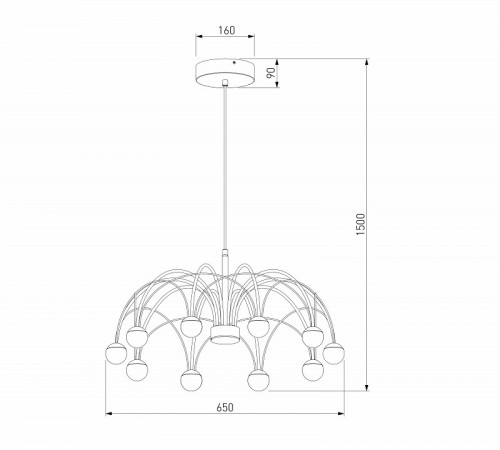 Подвесная люстра Eurosvet Ragno 90034/10 LED черный a069301