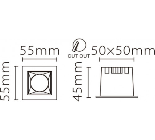 Встраиваемый светильник Fiberli XL003-1T 12130301 Встраиваемый светильник Fiberli XL003-1T 12130301