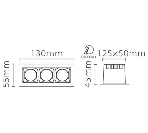 Встраиваемый светодиодный светильник Fiberli XL003-3T(W) 12130305 Встраиваемый светодиодный светильник Fiberli XL003-3T(W) 12130305