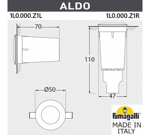 Грунтовый светильник Fumagalli Aldo 1L0.000.000.AXZ1L Грунтовый светильник Fumagalli Aldo 1L0.000.000.AXZ1L