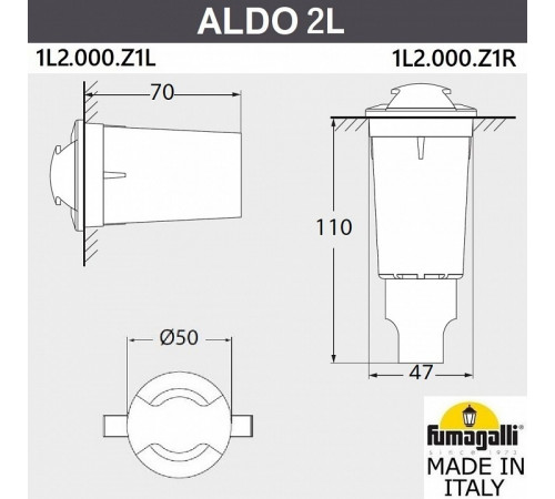 Грунтовый светильник Fumagalli Aldo 1L0.000.000.LXZ1L