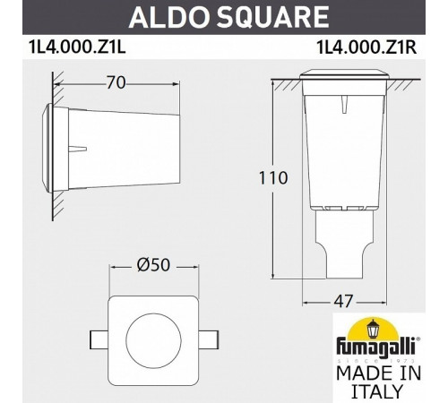 Грунтовый светильник Fumagalli Aldo 1L4.000.000.LXZ1L