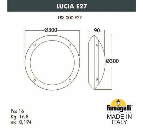 Уличный светильник Fumagalli Lucia 1R3.000.000.AYE27 Уличный светильник Fumagalli Lucia 1R3.000.000.AYE27