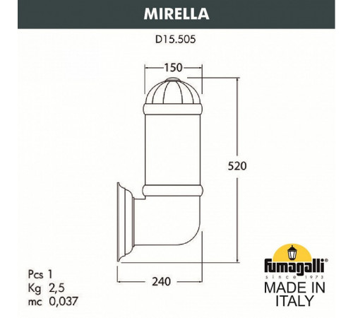 Настенный светильник Fumagalli Sauro D15.505.000.AXF1R.FC1