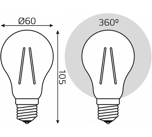 Лампа светодиодная Gauss Filament E27 18W 4100K 102902218