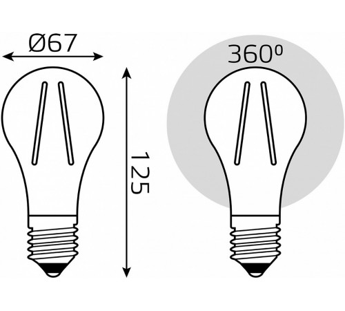 Лампа светодиодная Gauss Filament E27 22W 4100K 102902222 Лампа светодиодная Gauss Filament E27 22W 4100K 102902222
