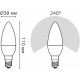 Лампа светодиодная диммируемая Gauss E14 7W 6500K свеча матовая 103101307-D