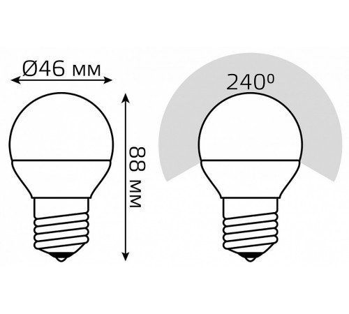 Лампа светодиодная диммируемая Gauss E27 6W 3000-6500K матовая 105102406