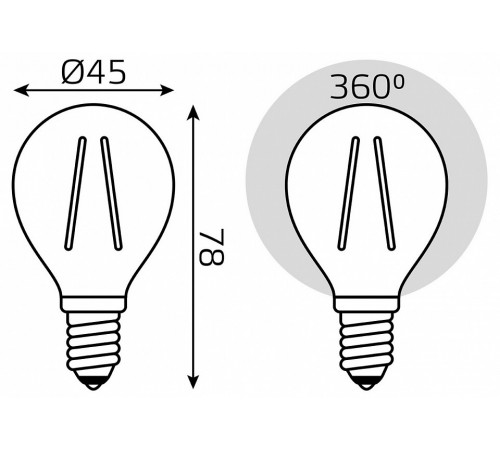 Лампа светодиодная Gauss Filament E14 7W 4100K 105901207T Лампа светодиодная Gauss Filament E14 7W 4100K 105901207T