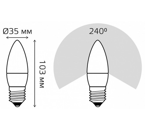 Лампа светодиодная Gauss E27 12W 6500K свеча матовая 30232 Лампа светодиодная Gauss E27 12W 6500K свеча матовая 30232