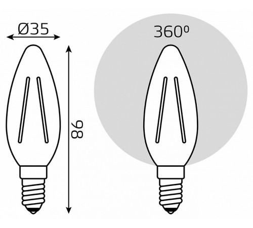 Лампа светодиодная Gauss Filament Elementary E14 10W 4100K 32120 Лампа светодиодная Gauss Filament Elementary E14 10W 4100K 32120