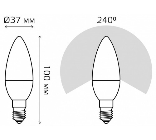 Лампа светодиодная Gauss E14 8W 3000K свеча матовая 33118 Лампа светодиодная Gauss E14 8W 3000K свеча матовая 33118