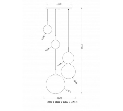 Подвесная люстра Globo Varus 15851-5 Подвесная люстра Globo Varus 15851-5
