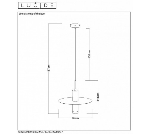 Подвесной светильник LUCIDE 03322/01/30 Подвесной светильник LUCIDE 03322/01/30