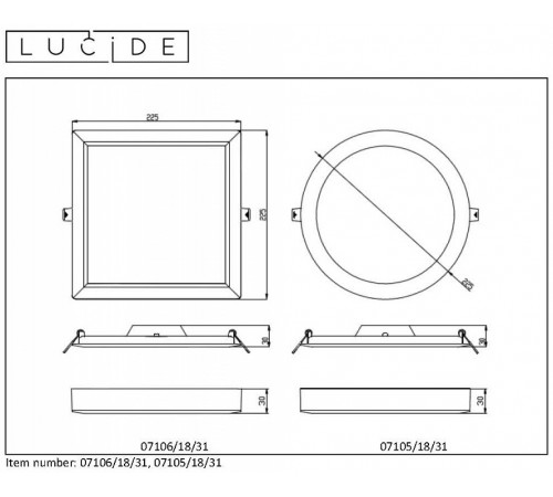 Потолочный светодиодный светильник Lucide Tendo-Led 07105/18/31 Потолочный светодиодный светильник Lucide Tendo-Led 07105/18/31