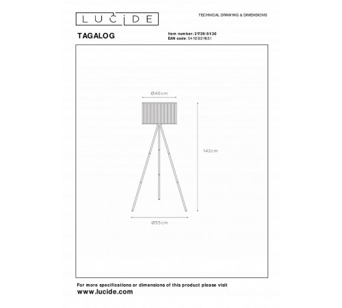 Торшер Lucide Tagalog 21729/81/30