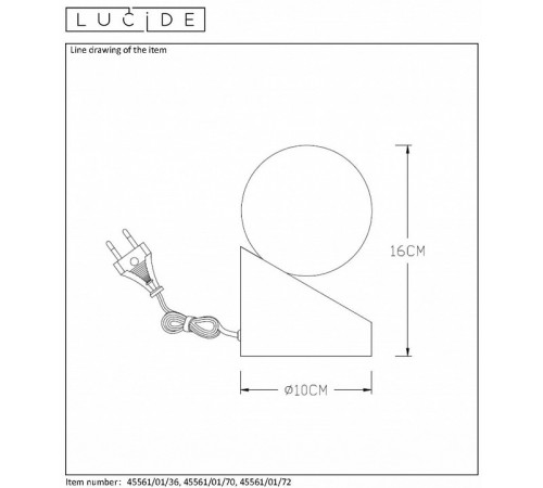 Настольная лампа Lucide Len 45561/01/72