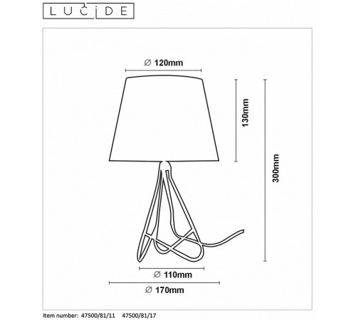 Настольная лампа Lucide Gitta 47500/81/11