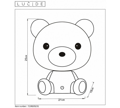 Настольная лампа Lucide Dodo Bear 71590/03/31 Настольная лампа Lucide Dodo Bear 71590/03/31