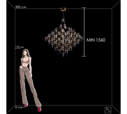 Подвесная люстра Loft IT Mira 10259/1200 Gold Asfour Подвесная люстра Loft IT Mira 10259/1200 Gold Asfour
