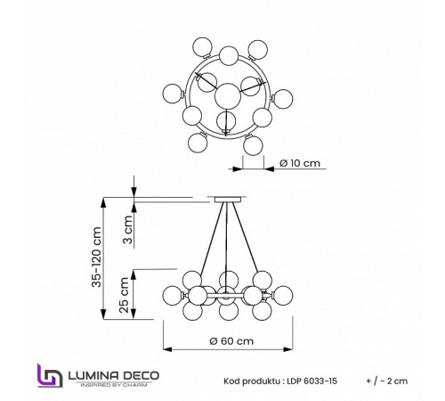 Подвесная люстра Lumina Deco Marsiada LDP 6033-25 FGD Подвесная люстра Lumina Deco Marsiada LDP 6033-25 FGD