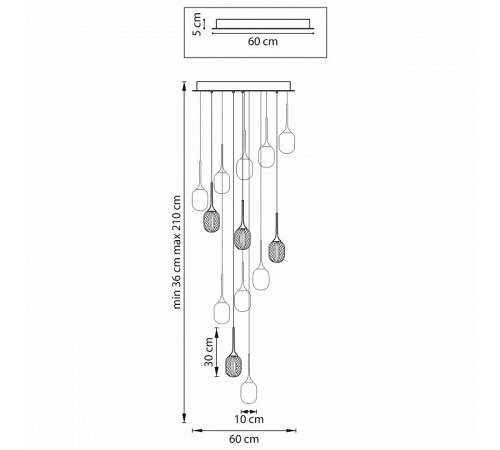 Каскадная люстра Lightstar Acrile 738131 Каскадная люстра Lightstar Acrile 738131