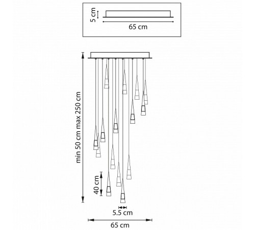 Каскадная люстра Lightstar Cone 757161 Каскадная люстра Lightstar Cone 757161