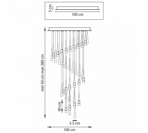 Каскадная люстра Lightstar Cone 757361 Каскадная люстра Lightstar Cone 757361