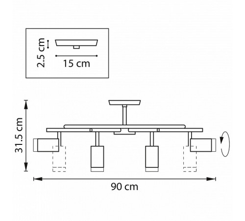Люстра на штанге Lightstar Rullo LR71837840 (571718+214437-8+203440-8)