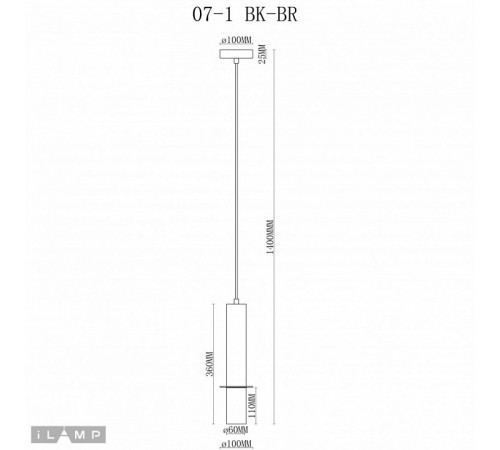 Подвесной светильник iLamp Lofty 10705-1 BK-BR Подвесной светильник iLamp Lofty 10705-1 BK-BR