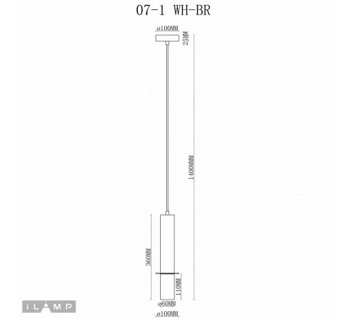 Подвесной светильник iLamp Lofty 10705-1 WH-BR Подвесной светильник iLamp Lofty 10705-1 WH-BR