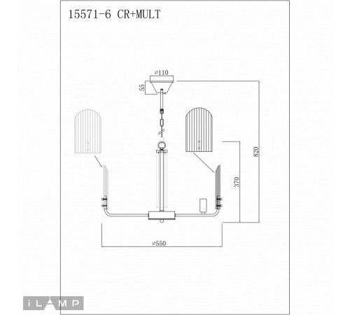 Подвесная люстра iLamp Dolce 15571-6 CR+MULT