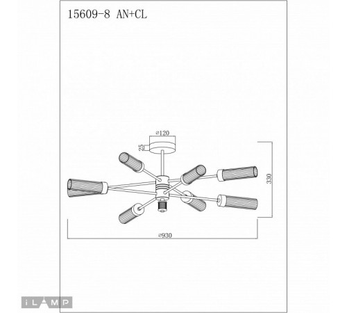Люстра на штанге iLamp Evolution 15609-8 AN+CL
