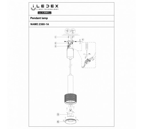 Подвесной светильник iLedex Delta 2362-1 BK+GRP Подвесной светильник iLedex Delta 2362-1 BK+GRP