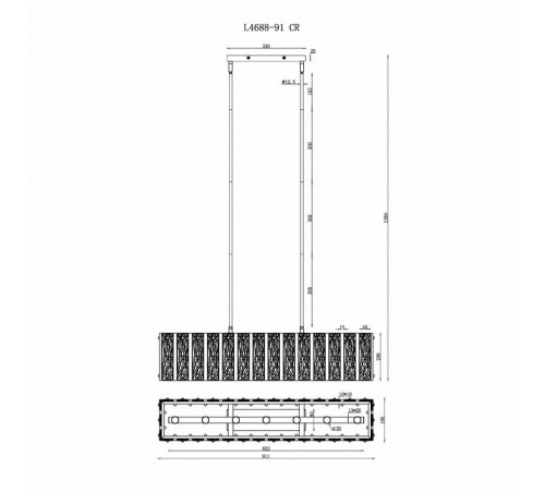 Подвесная люстра iLamp Panorama L4688-91 CR Подвесная люстра iLamp Panorama L4688-91 CR