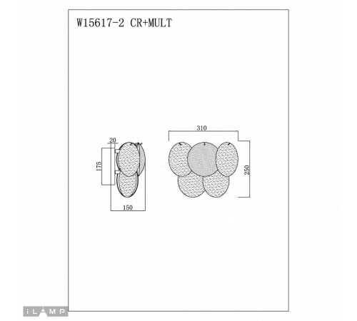 Настенный светильник iLamp Rivoli W15617-2 CR+MULT