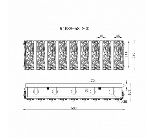 Настенный светильник iLamp Panorama W4688-58 SGD Настенный светильник iLamp Panorama W4688-58 SGD