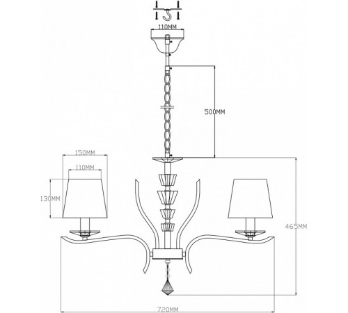 Подвесная люстра Moderli Silvestor V2551-5P Подвесная люстра Moderli Silvestor V2551-5P