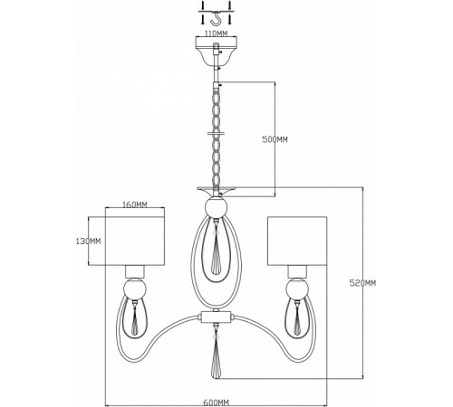 Подвесная люстра Moderli Dark V2584-3P Подвесная люстра Moderli Dark V2584-3P