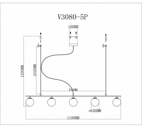 Подвесная люстра Moderli Sector V3080-5P