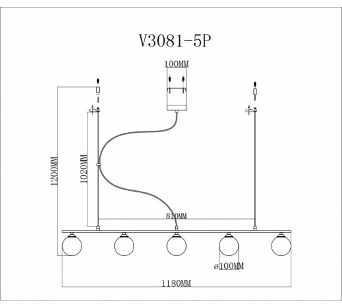 Подвесная люстра Moderli Sector V3081-5P