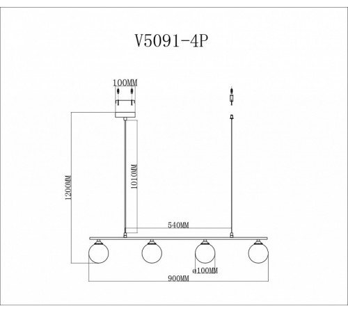 Подвесная люстра Moderli Lingdal V5091-4P Подвесная люстра Moderli Lingdal V5091-4P