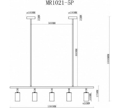 Подвесной светильник MyFar Dereck MR1021-5P Подвесной светильник MyFar Dereck MR1021-5P