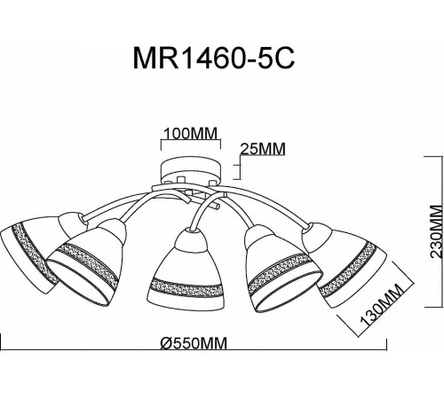 Потолочная люстра MyFar Emily MR1460-5C