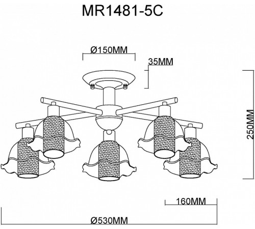 Потолочная люстра MyFar Lisa MR1481-5C