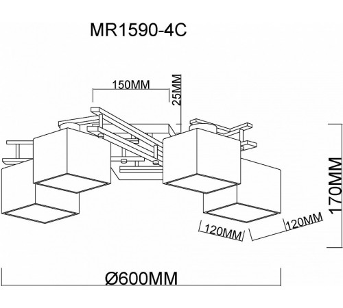 Потолочная люстра MyFar Bona MR1590-4C Потолочная люстра MyFar Bona MR1590-4C