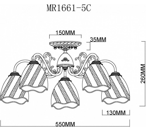 Потолочная люстра MyFar Nicole MR1661-5C Потолочная люстра MyFar Nicole MR1661-5C